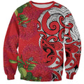 Personalised New Zealand Koru Pohutukawa Sweatshirt Meri Kirihimete Aroha for Christmas - Aussie Hoodie