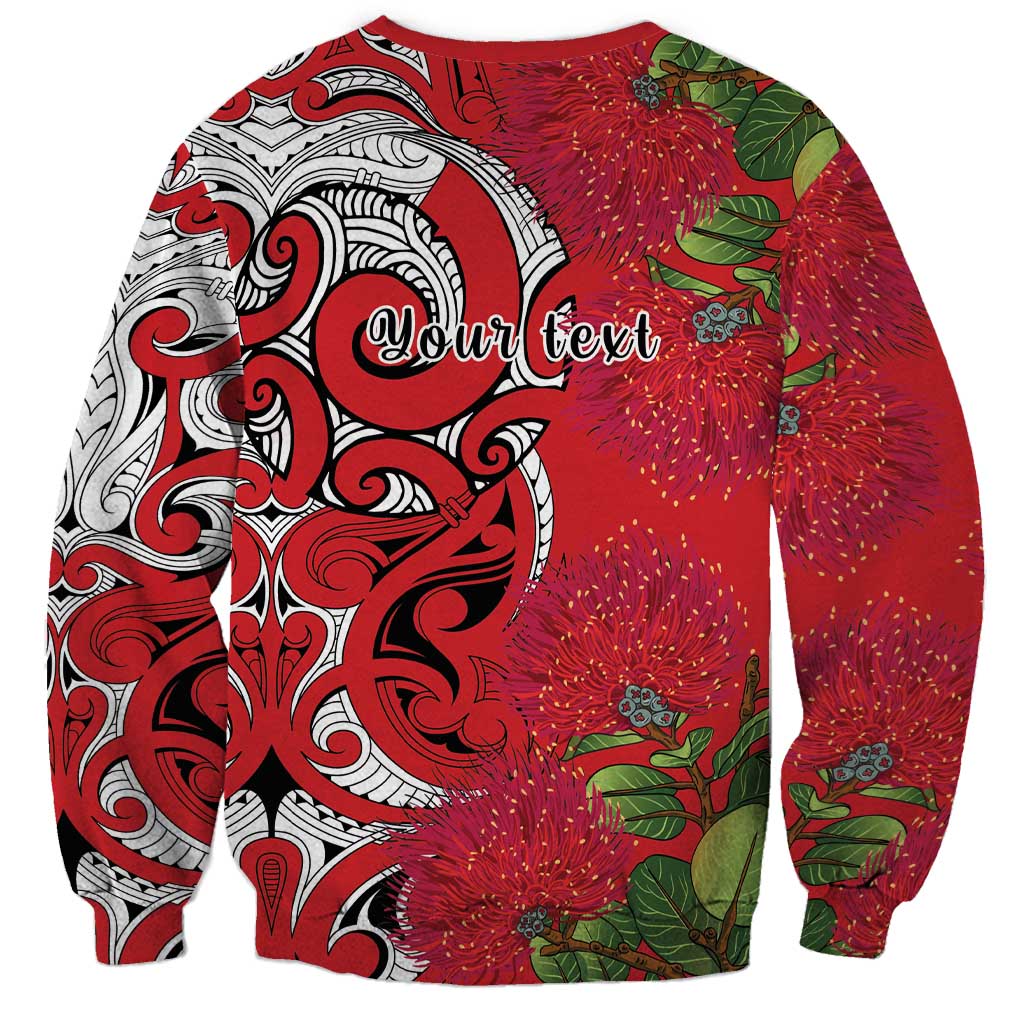 Personalised New Zealand Koru Pohutukawa Sweatshirt Meri Kirihimete Aroha for Christmas - Aussie Hoodie