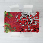 Personalised New Zealand Koru Pohutukawa Tablecloth Meri Kirihimete Aroha for Christmas - Aussie Hoodie