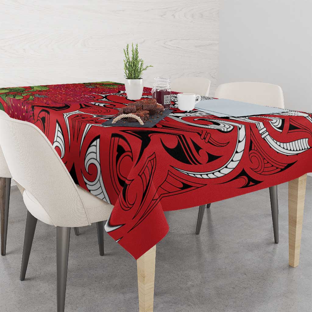 Personalised New Zealand Koru Pohutukawa Tablecloth Meri Kirihimete Aroha for Christmas - Aussie Hoodie