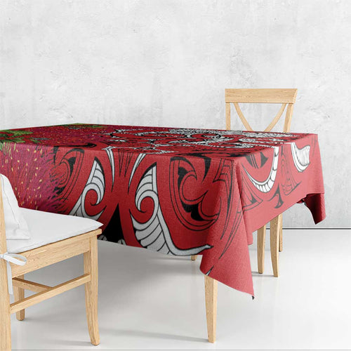 Personalised New Zealand Koru Pohutukawa Tablecloth Meri Kirihimete Aroha for Christmas - Aussie Hoodie
