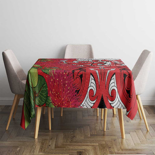 Personalised New Zealand Koru Pohutukawa Tablecloth Meri Kirihimete Aroha for Christmas - Aussie Hoodie