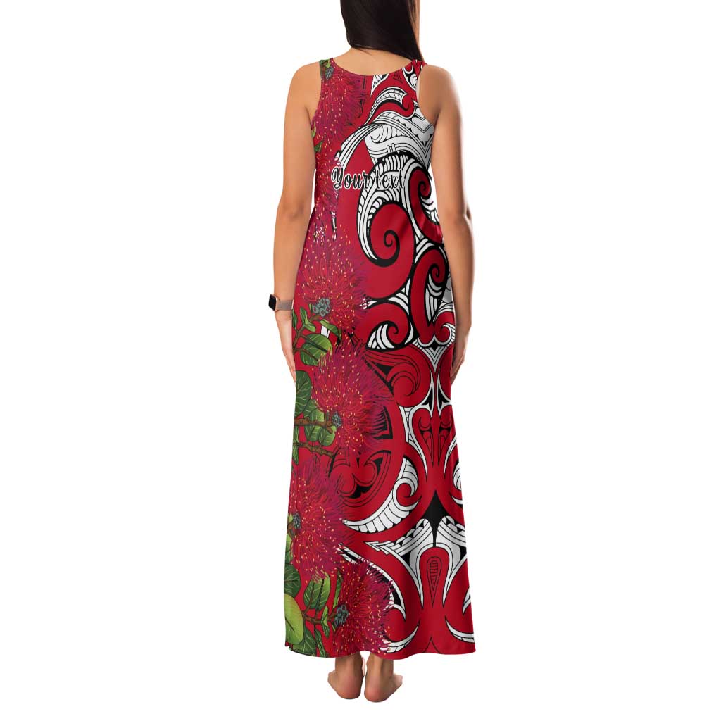 Personalised New Zealand Koru Pohutukawa Tank Maxi Dress Meri Kirihimete Aroha for Christmas - Aussie Hoodie