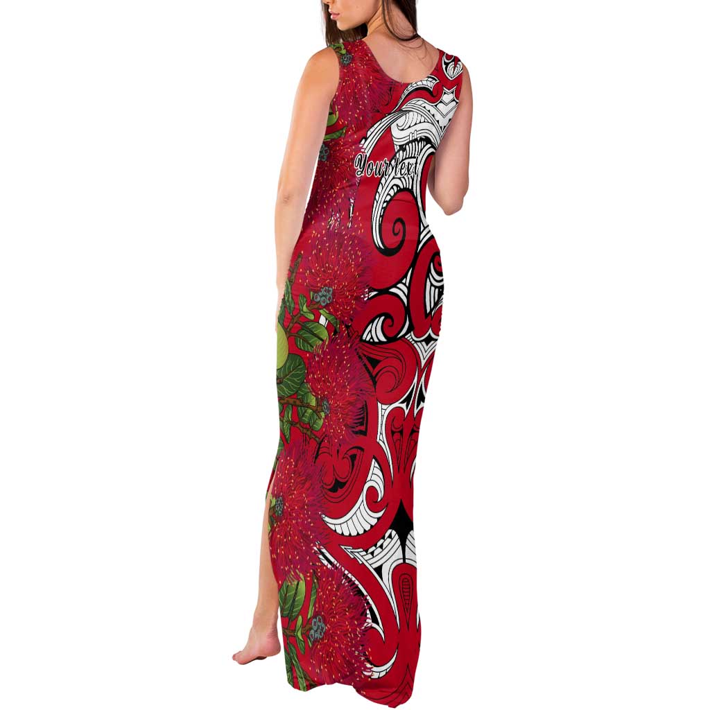 Personalised New Zealand Koru Pohutukawa Tank Maxi Dress Meri Kirihimete Aroha for Christmas - Aussie Hoodie