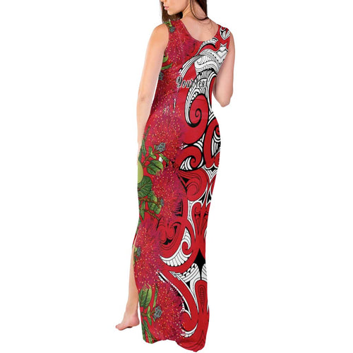 Personalised New Zealand Koru Pohutukawa Tank Maxi Dress Meri Kirihimete Aroha for Christmas - Aussie Hoodie