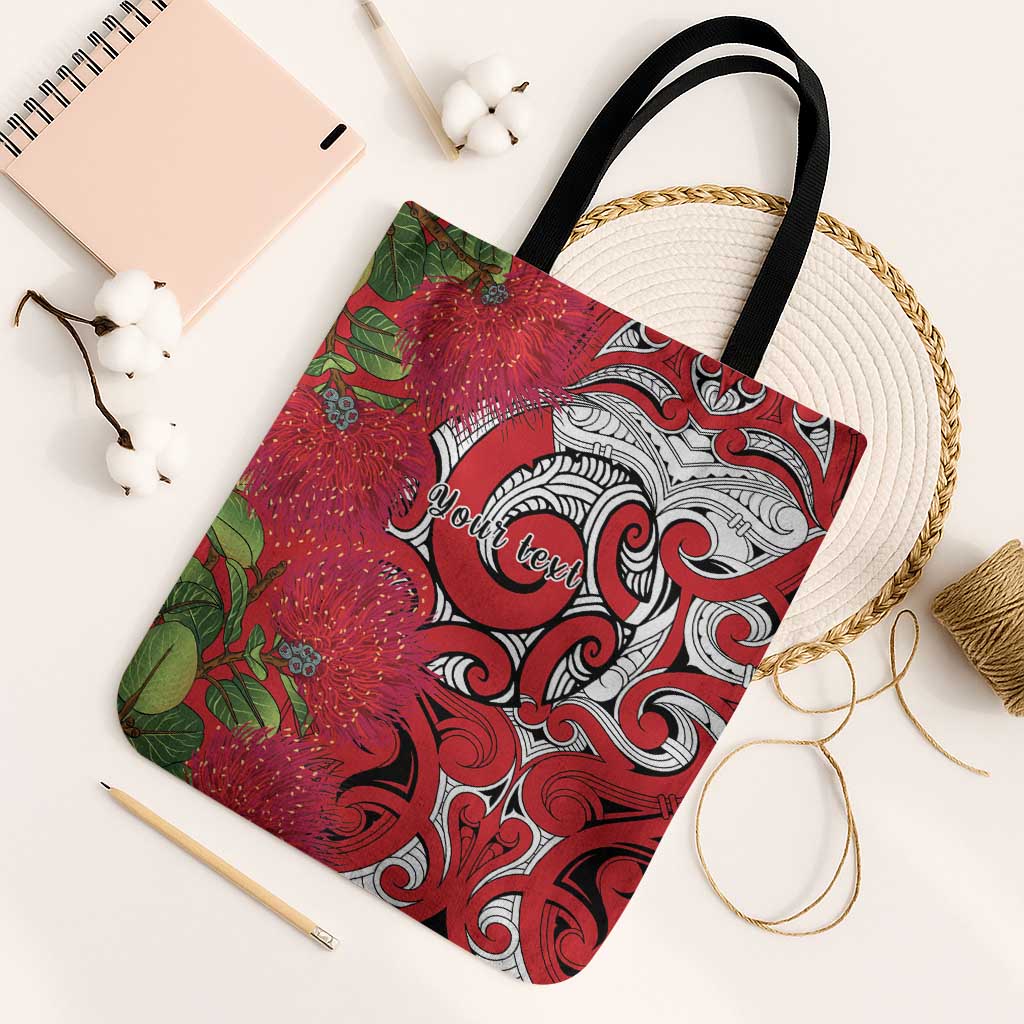 Personalised New Zealand Koru Pohutukawa Tote Bag Meri Kirihimete Aroha for Christmas - Aussie Hoodie