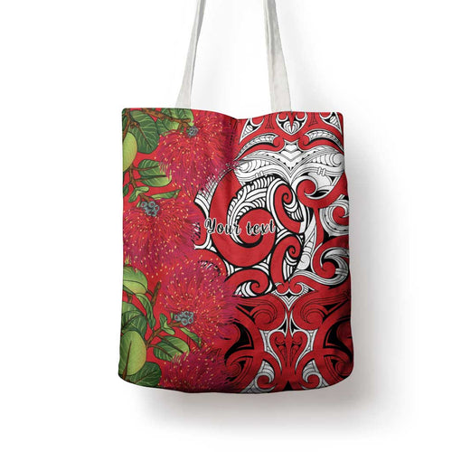 Personalised New Zealand Koru Pohutukawa Tote Bag Meri Kirihimete Aroha for Christmas - Aussie Hoodie