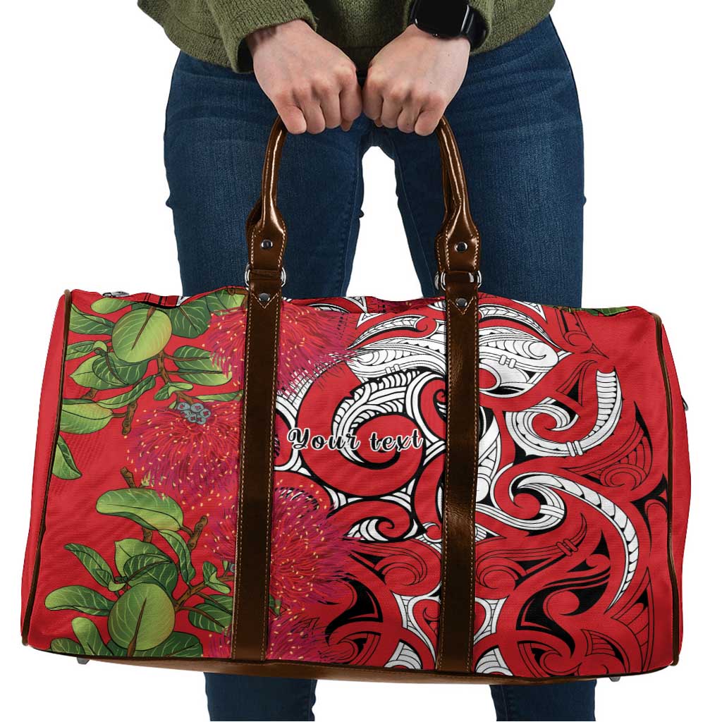 Personalised New Zealand Koru Pohutukawa Travel Bag Meri Kirihimete Aroha for Christmas - Aussie Hoodie