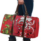 Personalised New Zealand Koru Pohutukawa Travel Bag Meri Kirihimete Aroha for Christmas - Aussie Hoodie