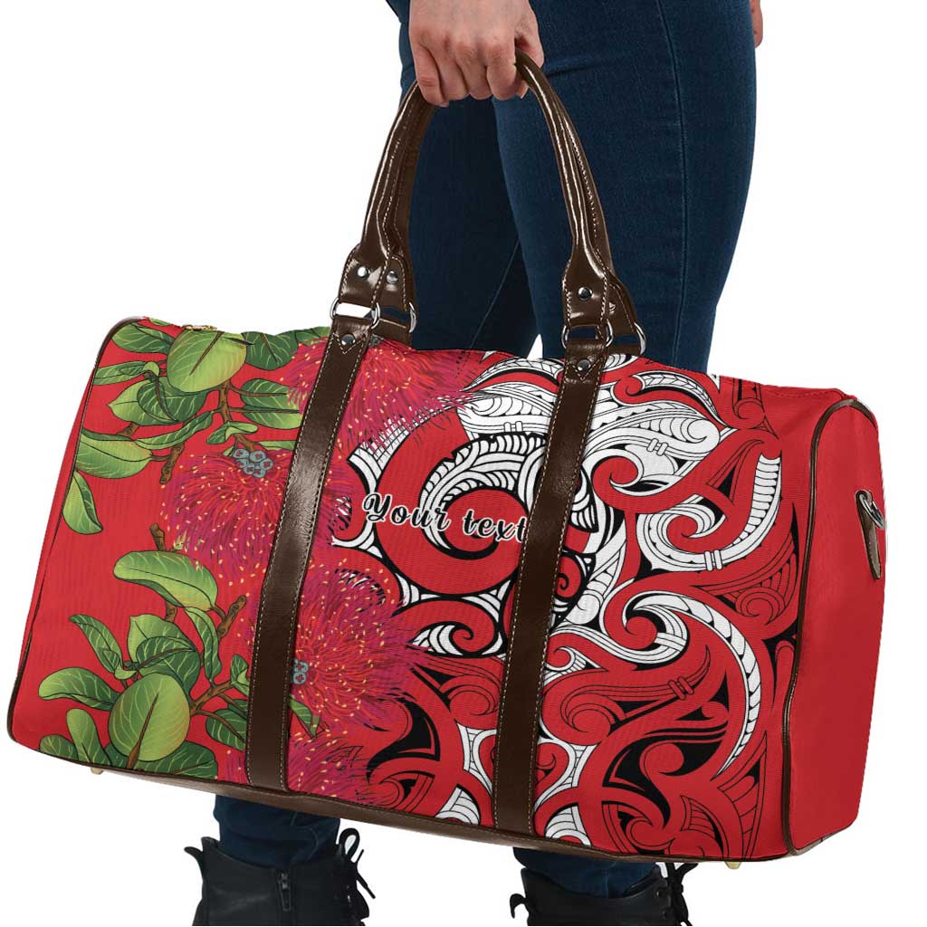 Personalised New Zealand Koru Pohutukawa Travel Bag Meri Kirihimete Aroha for Christmas - Aussie Hoodie