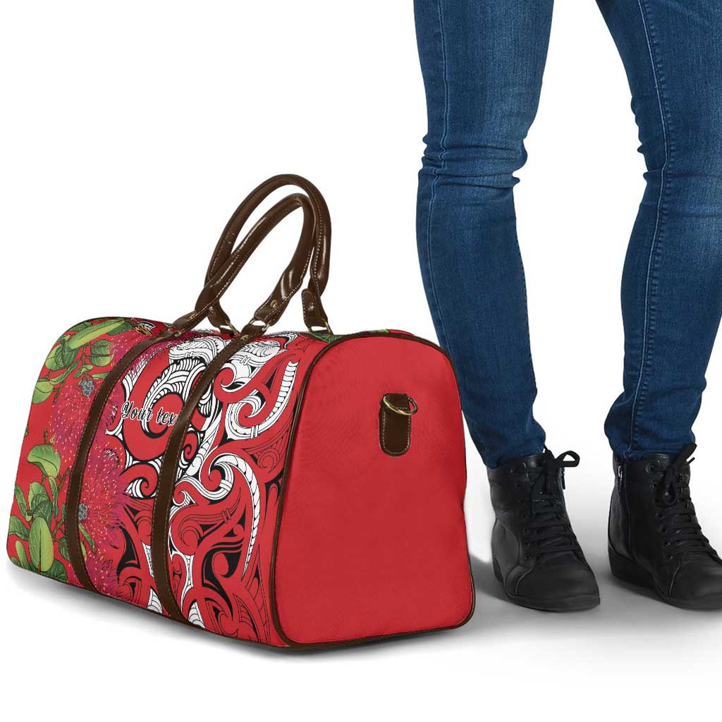 Personalised New Zealand Koru Pohutukawa Travel Bag Meri Kirihimete Aroha for Christmas - Aussie Hoodie