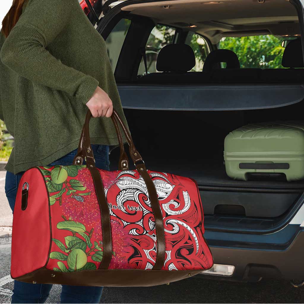 Personalised New Zealand Koru Pohutukawa Travel Bag Meri Kirihimete Aroha for Christmas - Aussie Hoodie