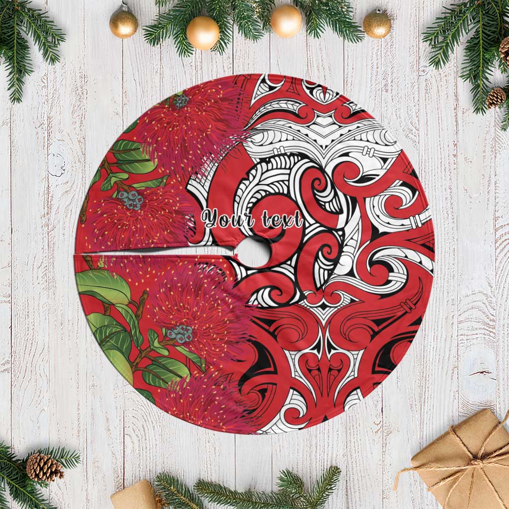 Personalised New Zealand Koru Pohutukawa Tree Skirt Meri Kirihimete Aroha for Christmas - Aussie Hoodie