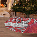 Personalised New Zealand Koru Pohutukawa Tree Skirt Meri Kirihimete Aroha for Christmas - Aussie Hoodie
