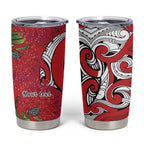 Personalised New Zealand Koru Pohutukawa Tumbler Cup Meri Kirihimete Aroha for Christmas - Aussie Hoodie