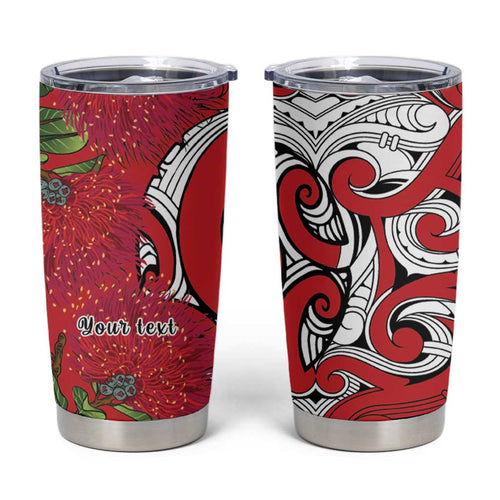 Personalised New Zealand Koru Pohutukawa Tumbler Cup Meri Kirihimete Aroha for Christmas - Aussie Hoodie