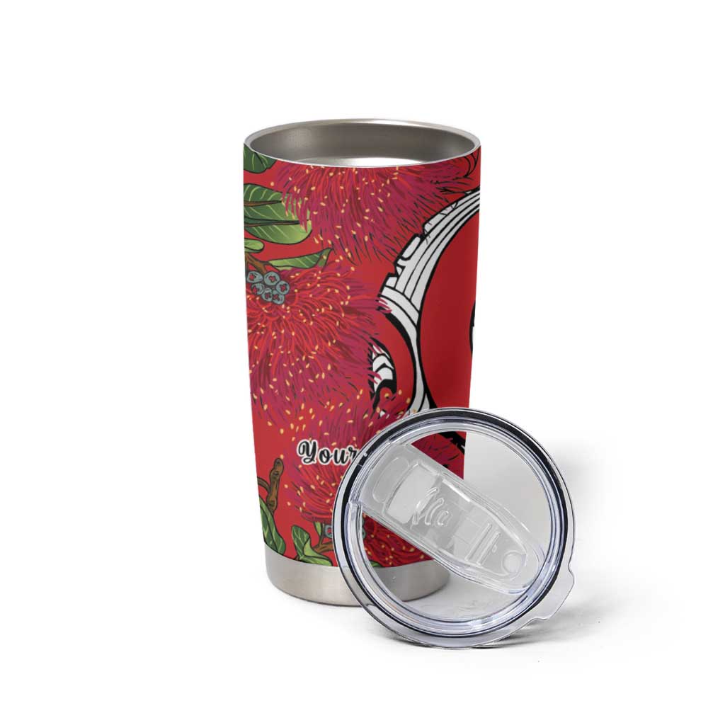 Personalised New Zealand Koru Pohutukawa Tumbler Cup Meri Kirihimete Aroha for Christmas - Aussie Hoodie