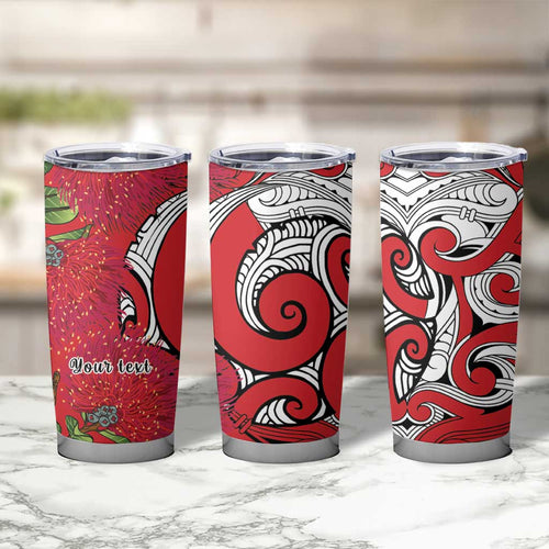 Personalised New Zealand Koru Pohutukawa Tumbler Cup Meri Kirihimete Aroha for Christmas - Aussie Hoodie