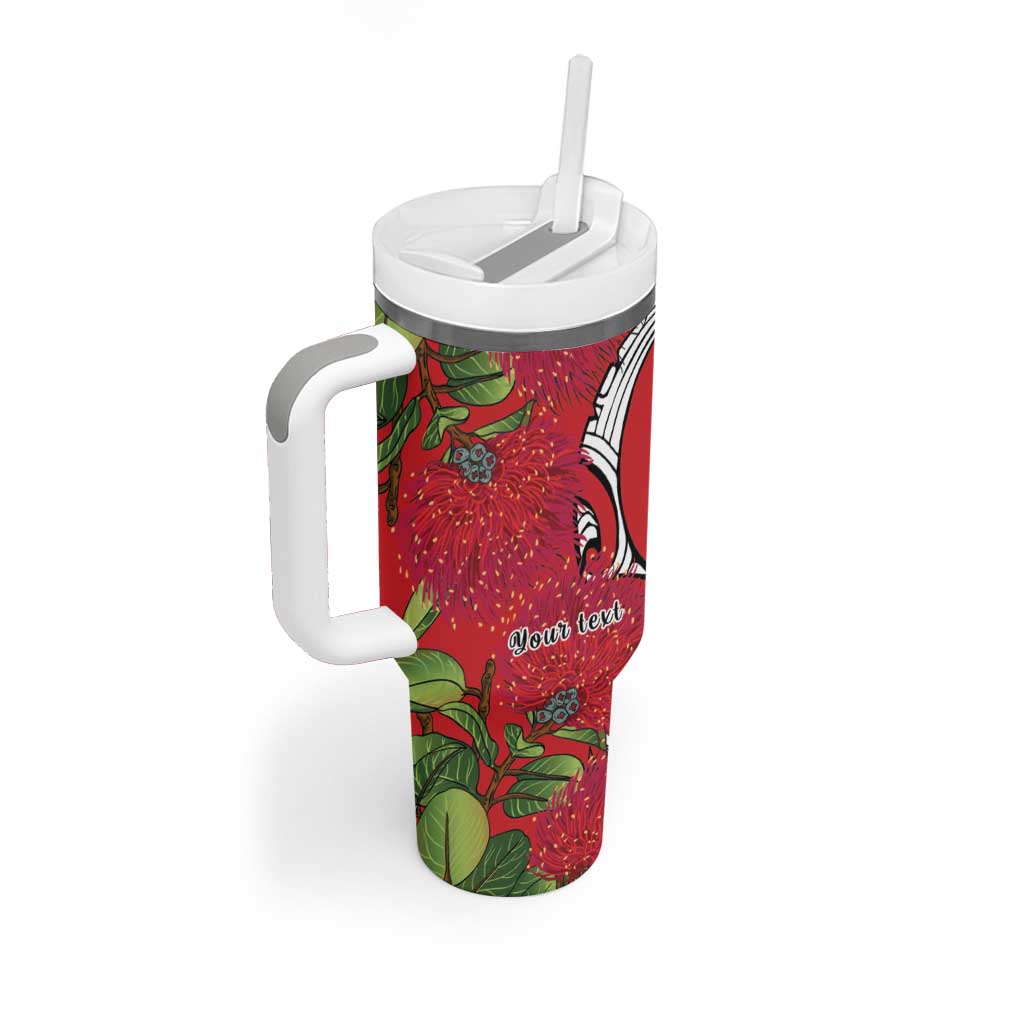 Personalised New Zealand Koru Pohutukawa Tumbler With Handle Meri Kirihimete Aroha for Christmas - Aussie Hoodie