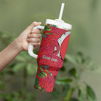Personalised New Zealand Koru Pohutukawa Tumbler With Handle Meri Kirihimete Aroha for Christmas - Aussie Hoodie