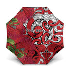 Personalised New Zealand Koru Pohutukawa Umbrella Meri Kirihimete Aroha for Christmas - Aussie Hoodie