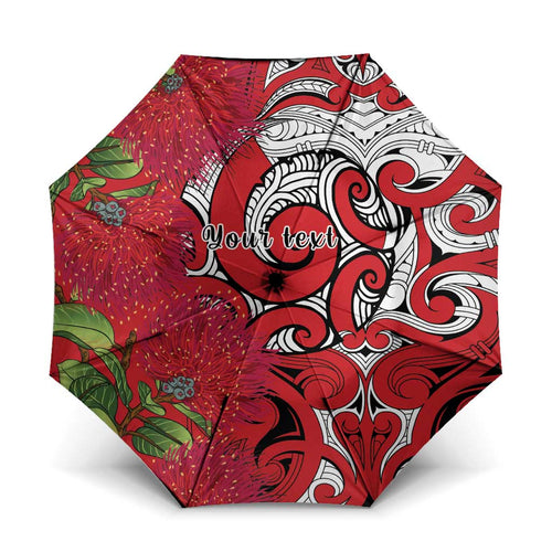 Personalised New Zealand Koru Pohutukawa Umbrella Meri Kirihimete Aroha for Christmas - Aussie Hoodie