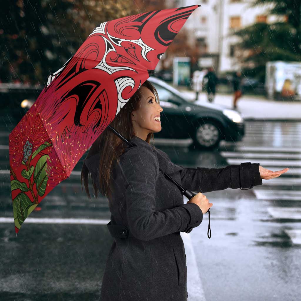 Personalised New Zealand Koru Pohutukawa Umbrella Meri Kirihimete Aroha for Christmas - Aussie Hoodie