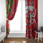 Personalised New Zealand Koru Pohutukawa Window Curtain Meri Kirihimete Aroha for Christmas - Aussie Hoodie