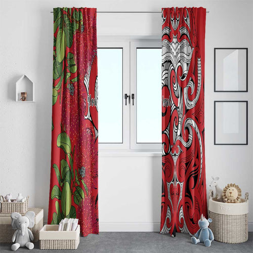 Personalised New Zealand Koru Pohutukawa Window Curtain Meri Kirihimete Aroha for Christmas - Aussie Hoodie