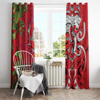 Personalised New Zealand Koru Pohutukawa Window Curtain Meri Kirihimete Aroha for Christmas - Aussie Hoodie