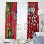 Personalised New Zealand Koru Pohutukawa Window Curtain Meri Kirihimete Aroha for Christmas - Aussie Hoodie