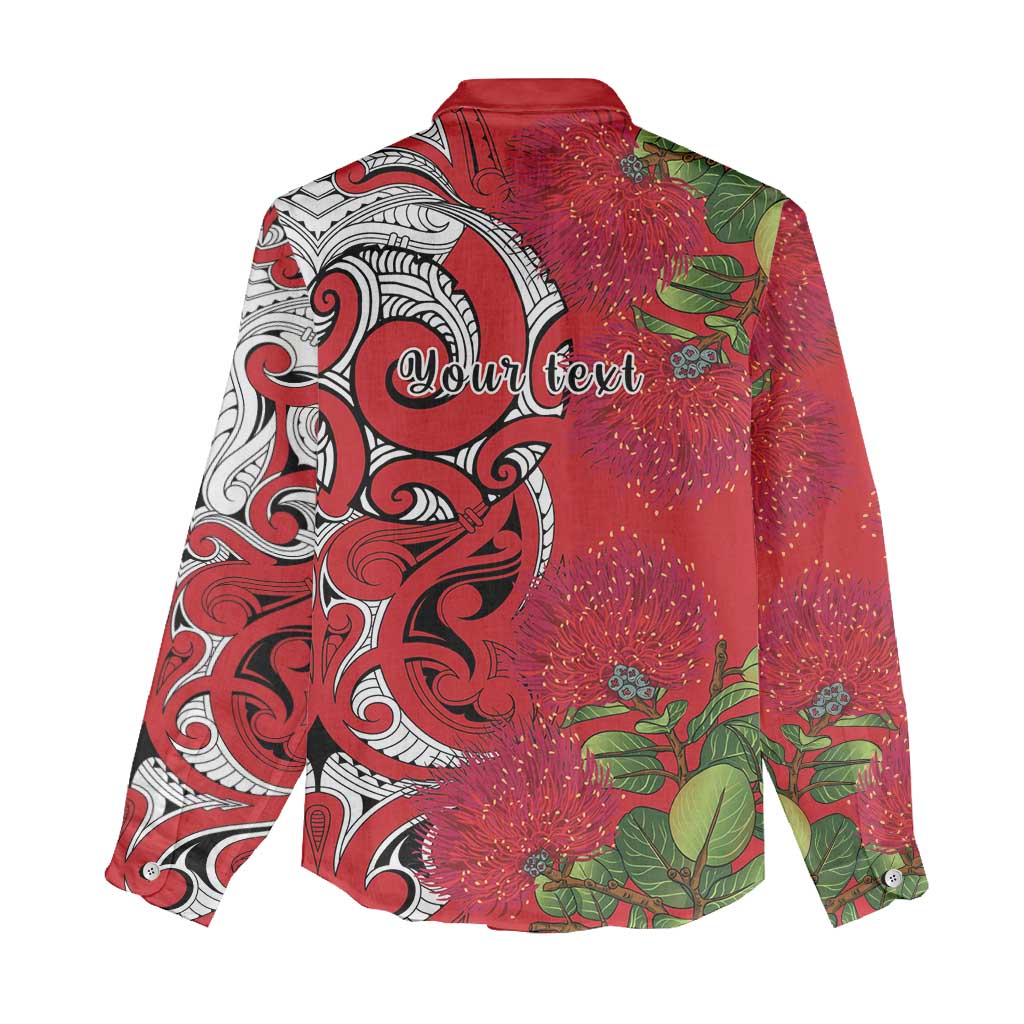 Personalised New Zealand Koru Pohutukawa Women Casual Shirt Meri Kirihimete Aroha for Christmas - Aussie Hoodie