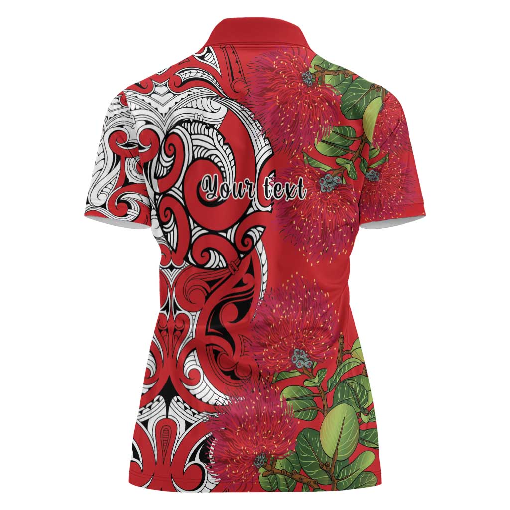 Personalised New Zealand Koru Pohutukawa Women Polo Shirt Meri Kirihimete Aroha for Christmas - Aussie Hoodie