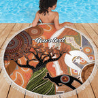 Aboriginal-Islanders NAIDOC Week Personalised Beach Blanket Aboriginal Indigenous Art