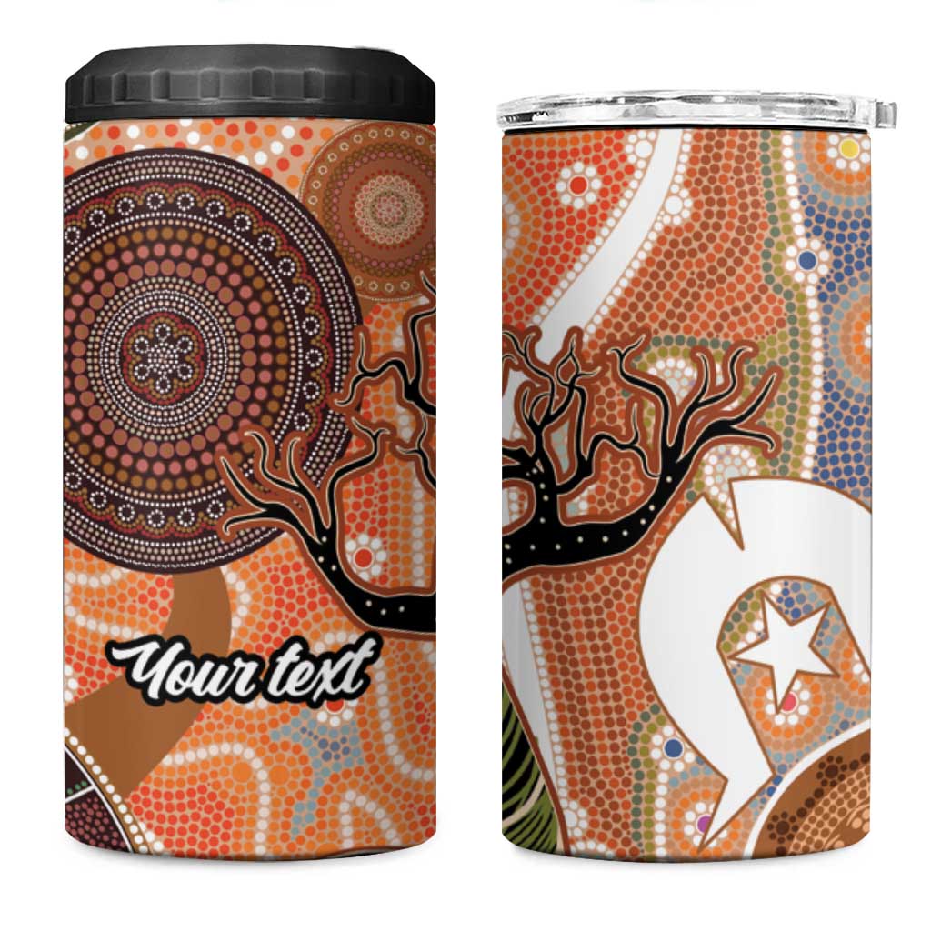 Aboriginal-Islanders NAIDOC Week Personalised 4 in 1 Can Cooler Tumbler Aboriginal Indigenous Art
