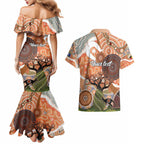 Aboriginal-Islanders NAIDOC Week Personalised Couples Matching Mermaid Dress and Hawaiian Shirt Aboriginal Indigenous Art