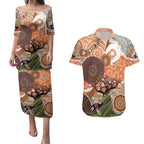 Aboriginal-Islanders NAIDOC Week Personalised Couples Matching Puletasi and Hawaiian Shirt Aboriginal Indigenous Art