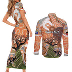 Aboriginal-Islanders NAIDOC Week Personalised Couples Matching Short Sleeve Bodycon Dress and Long Sleeve Button Shirt Aboriginal Indigenous Art