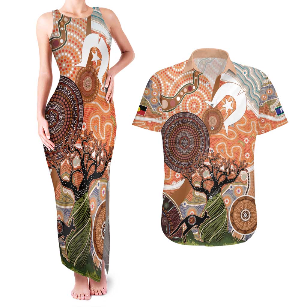 Aboriginal-Islanders NAIDOC Week Personalised Couples Matching Tank Maxi Dress and Hawaiian Shirt Aboriginal Indigenous Art