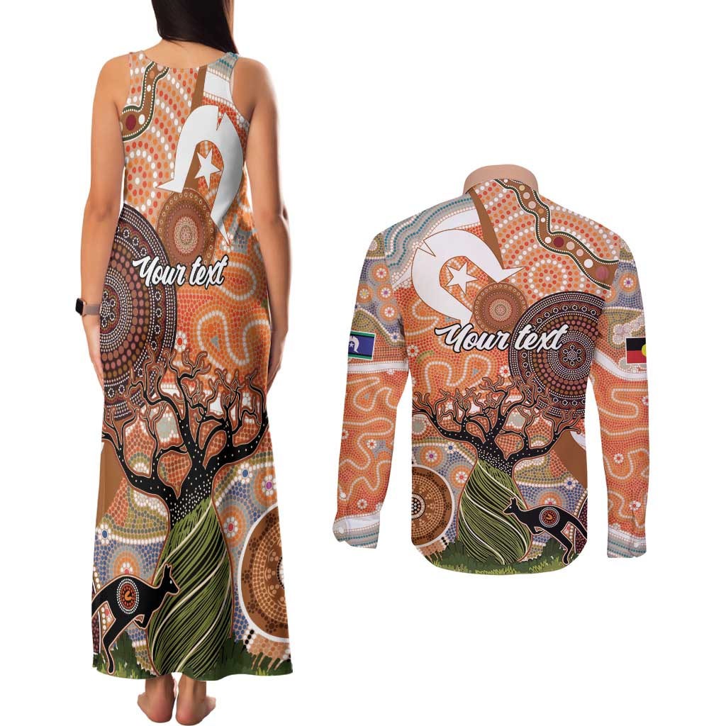 Aboriginal-Islanders NAIDOC Week Personalised Couples Matching Tank Maxi Dress and Long Sleeve Button Shirt Aboriginal Indigenous Art
