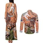 Aboriginal-Islanders NAIDOC Week Personalised Couples Matching Tank Maxi Dress and Long Sleeve Button Shirt Aboriginal Indigenous Art