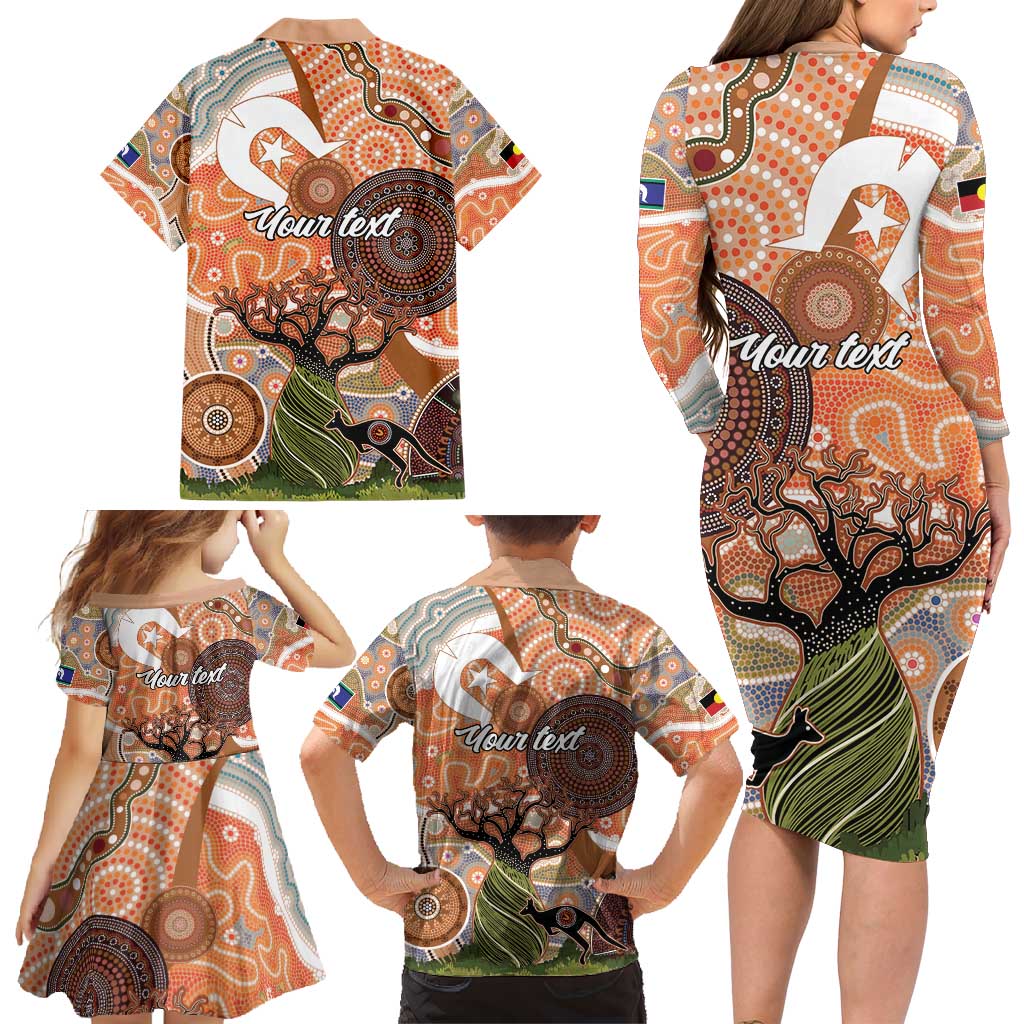 Aboriginal-Islanders NAIDOC Week Personalised Family Matching Long Sleeve Bodycon Dress and Hawaiian Shirt Aboriginal Indigenous Art