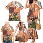Aboriginal-Islanders NAIDOC Week Personalised Family Matching Mermaid Dress and Hawaiian Shirt Aboriginal Indigenous Art