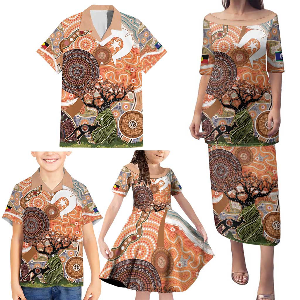 Aboriginal-Islanders NAIDOC Week Personalised Family Matching Puletasi and Hawaiian Shirt Aboriginal Indigenous Art