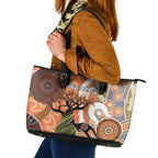 Aboriginal-Islanders NAIDOC Week Personalised Leather Tote Bag Aboriginal Indigenous Art