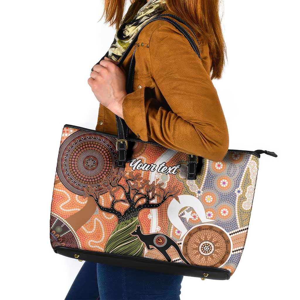 Aboriginal-Islanders NAIDOC Week Personalised Leather Tote Bag Aboriginal Indigenous Art