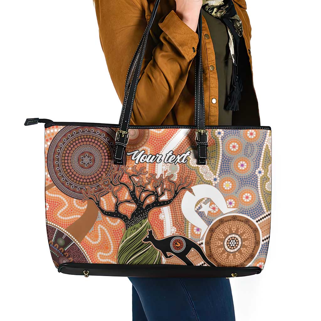 Aboriginal-Islanders NAIDOC Week Personalised Leather Tote Bag Aboriginal Indigenous Art