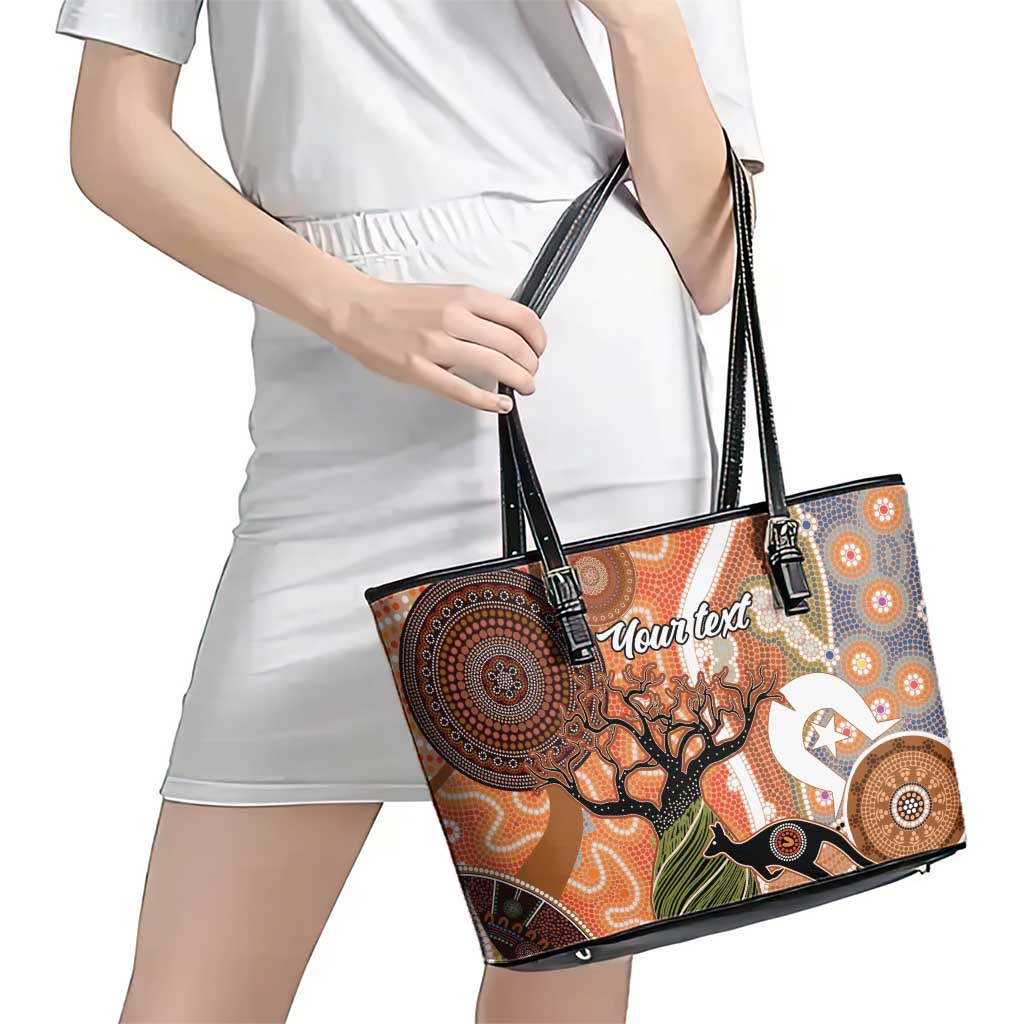 Aboriginal-Islanders NAIDOC Week Personalised Leather Tote Bag Aboriginal Indigenous Art