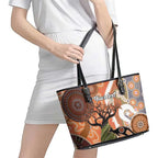 Aboriginal-Islanders NAIDOC Week Personalised Leather Tote Bag Aboriginal Indigenous Art
