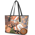 Aboriginal-Islanders NAIDOC Week Personalised Leather Tote Bag Aboriginal Indigenous Art